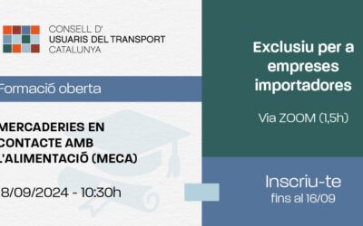 Formació exclusiva sobre mercaderies en contacte amb l’alimentació (MECA)